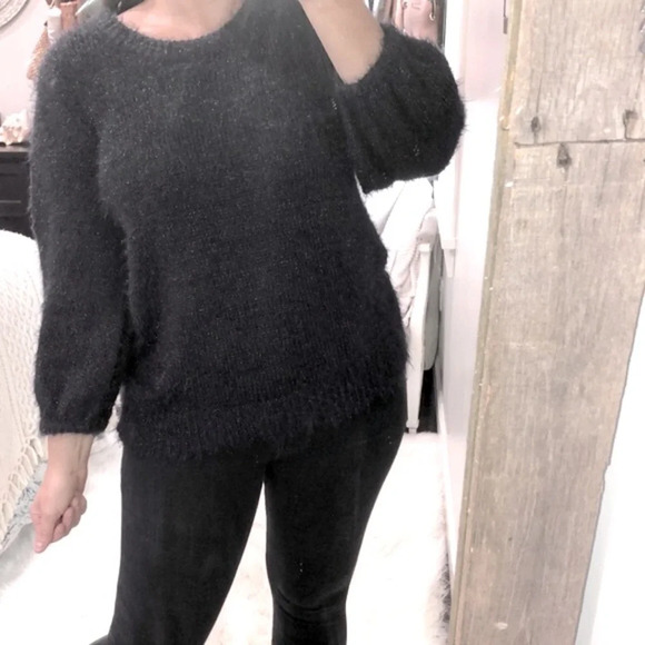 A new day size small navy blue fuzzy sweater - Picture 1 of 4